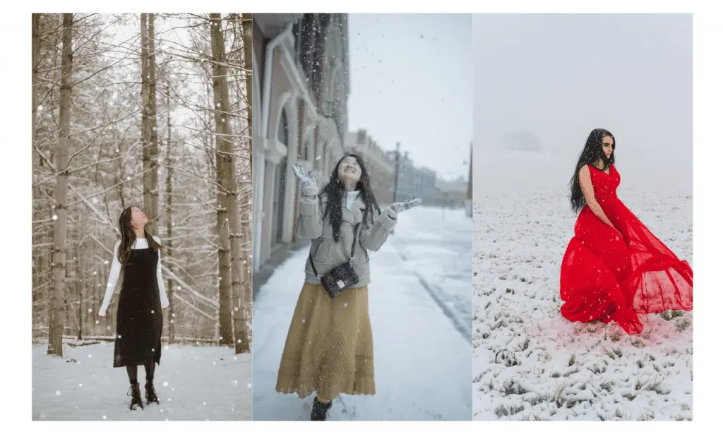 different styles of wearing maxi dresses during the winter