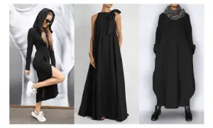 different ways to style black maxi dresses