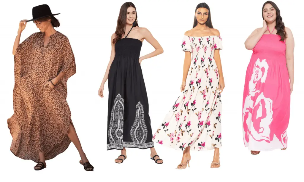 Women showing the different maxi dresses you can buy on dressbran