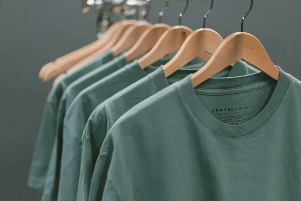 T-shirts on a hanger