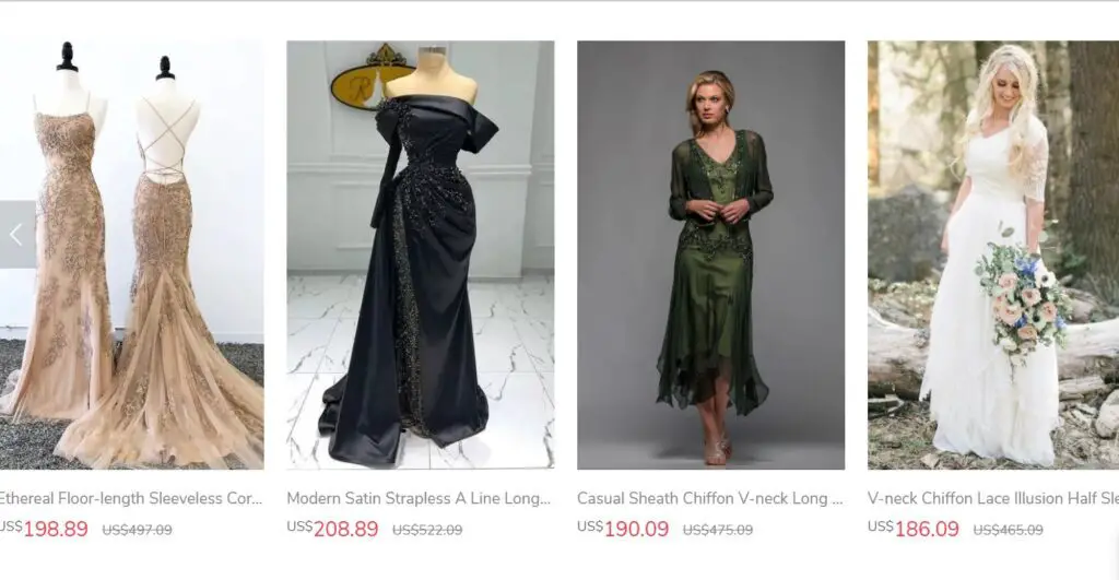 Dresses you can find on dress afford plus their prices